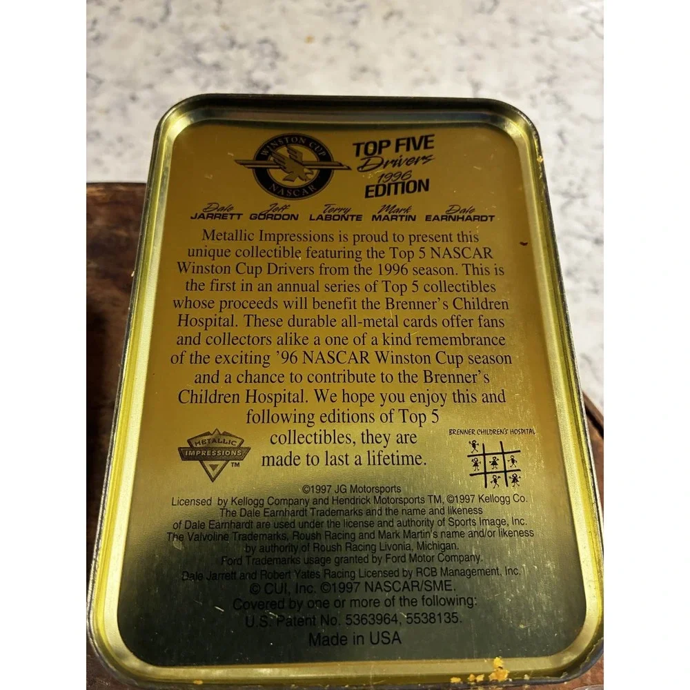 1996 NASCAR Winston‎ Cup 5 Drivers Metal Cards Tin